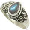 N5973 Bague cabochon poire labradorite argent 925 massif - Bijoux Bagues en ligne Ninanina