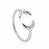 N5981 Bague lune argent 925 massif femme réglable - ajustable - Bijoux Bagues en ligne Ninanina
