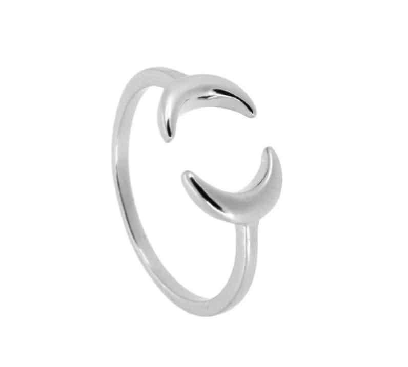 Bague femme argent massif double plume