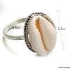 N5988 Bague bohème coquillage cauri métal argenté - Bijoux Bagues en ligne ninanina