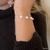 N5989c Bracelet Pierre de lune naturelle perles et argent 925 - Bijoux Bracelets en ligne ninanina