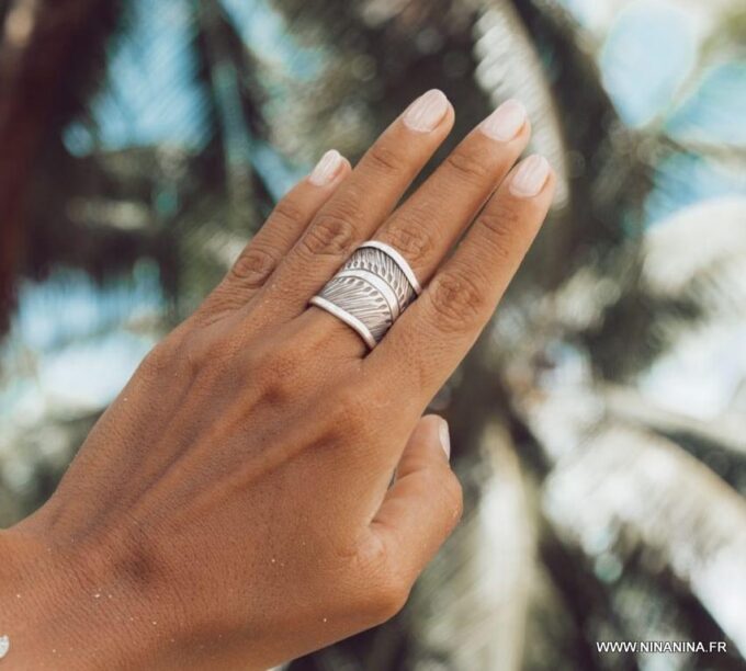 N5993 Bague argent 925 massif ajustable - Bijoux Bagues en ligne Ninanina