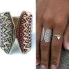 N5996 Bague réglable tribale boheme ethnique argent 925 massif - Bijoux Bagues en ligne Ninanina