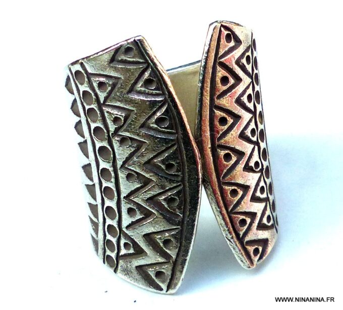 N5996a Bague réglable tribale boheme ethnique argent 925 massif - Bijoux Bagues en ligne Ninanina