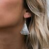 N5997b Boucles d'oreilles tribales boheme ethnique argent 950 massif - Bijoux Boucle en ligne Ninanina