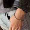 N6002d Bracelet Labradorite 6mm argent femme ou homme - Bijoux Bracelets en ligne Ninanina