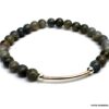 N6002j Bracelet perles pierres fines labradorite demi lune argent 925 massif - Bijoux Bracelets boheme en ligne ninanina