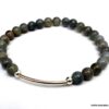 N6002l Bracelet perles pierres fines labradorite demi lune argent 925 massif - Bijoux Bracelets boheme en ligne ninanina