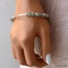 N6002z Bracelet perles pierres fines labradorite demi lune argent 925 massif - Bijoux Bracelets boheme en ligne ninanina