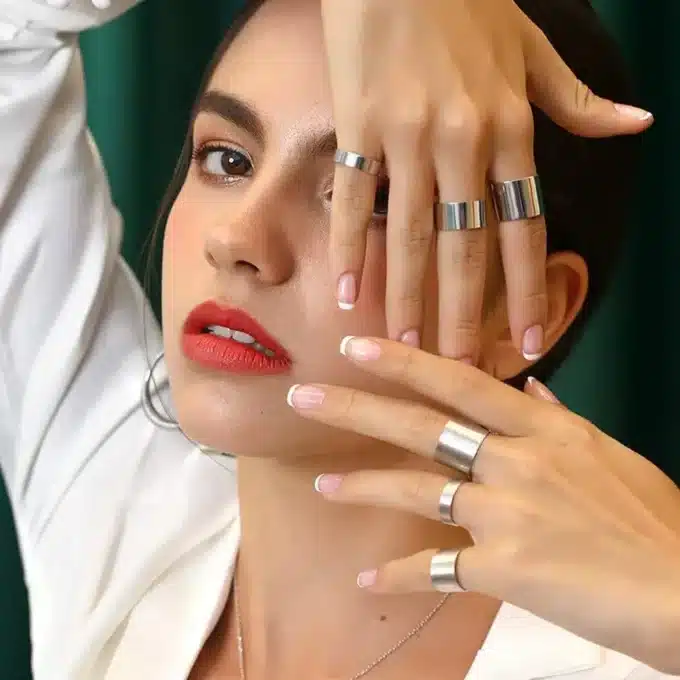 N6004a Bague anneau large homme ou femme argent ajustable - Bijoux Bagues en ligne Ninanina