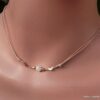 N6016a Collier cordon cuir pierres fines pierre de lune plaqué or - Bijoux Colliers en ligne ninanina