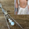 N6040a Chaine de corps pierres de lune naturelles acier inoxydable - Bijoux Chaines en ligne Ninanina