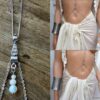 N6040c Chaine de corps pierres de lune naturelles acier inoxydable - Bijoux Chaines en ligne Ninanina