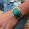 N6044a Manchette turquoise large - Bracelet femme homme ethnique - Bijoux Bracelets en ligne Ninanina