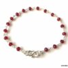 N6051 Bracelet Grenat rouge femme symbole infini Argent massif - Bijoux Bracelets en ligne Ninanina