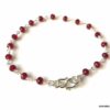 N6051a Bracelet Grenat rouge femme symbole infini Argent massif - Bijoux Bracelets en ligne Ninanina
