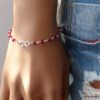 N6051e Bracelet perles grenat naturelle infini argent massif - Bijoux Bracelets en ligne Ninanina