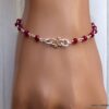 N6051h Bracelet perles grenat naturelle infini argent massif - Bijoux Bracelets en ligne Ninanina