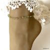 N6056f Bijou peridot - Chaine de cheville pierres et Argent 925 - Bijoux de pied en ligne Ninanina