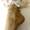 N6056h Bijou peridot - Chaine de cheville pierres et Argent 925 - Bijoux de pied en ligne Ninanina