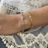 N6057 Bracelet Peridot vert pierre brute et infini argent massif - Bijoux Bracelets en ligne Ninanina