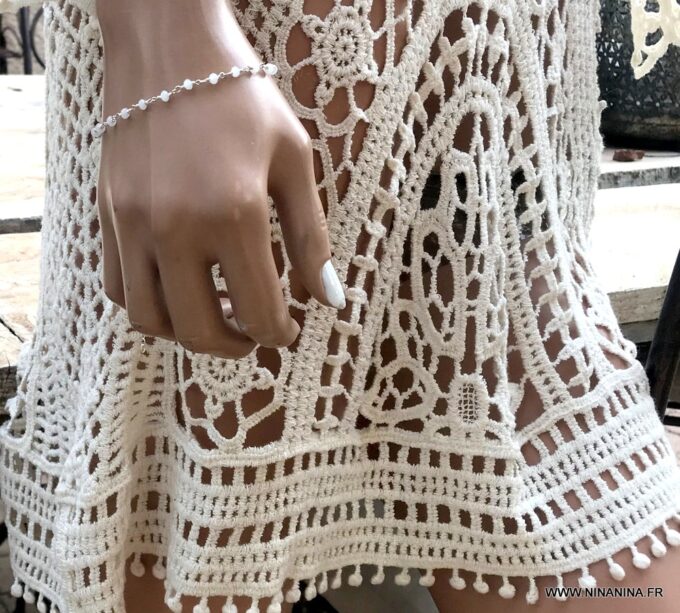 N6059d Bracelet pierre de lune symbole infini Argent 925 - Bijoux Bracelets en ligne Ninanina