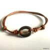 N6063a Bracelet cordon reglable en cuir anneau Acier argenté - Bijoux Bracelets Hommes en ligne Ninanina