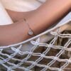 N6066a Bracelet cheville Plaqué Or 9 carats pierre de lune - Bijoux Chaines en ligne Ninanina
