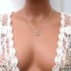N6071c Collier court Chaine serpent pendentif à facettes pierre de lune argent 925 massif - Bijoux Colliers en ligne Ninanina