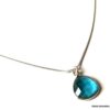 N6074 Collier argent topaze bleu pendentif pour femme -Bijoux Colliers en ligne Ninanina