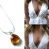 N6076 Collier pierre Citrine naturelle pendentif Sautoir Argent 925 - Bijoux Colliers en ligne Ninanina