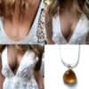 N6076h Collier pierre Citrine naturelle pendentif Sautoir Argent 925 - Bijoux Colliers en ligne Ninanina