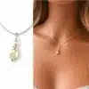 N6077d Collier citrine jaune véritable artisanal - pendentif sur chaine serpent Argent 925 massif - Bijoux Colliers femmes en ligne Ninanina