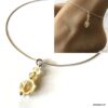 N6078c Bijou cheville Argent 925 massif pendentif citrine femme - Bijoux Chaines de chevilles en ligne Ninanina