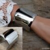 N6081g Bracelet manchette en acier inoxydable argenté - Bijoux Bracelets en ligne Ninanina