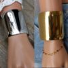 N6081h Bracelet manchette en acier inoxydable argenté - Bijoux Bracelets en ligne Ninanina