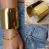 N6082a Bracelet manchette en acier inoxydable doré - Bijoux Bracelets en ligne Ninanina