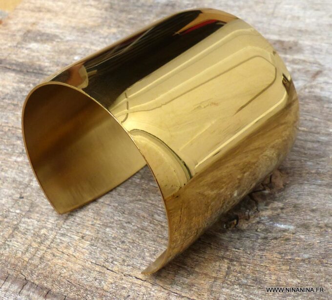 N6082b Bracelet manchette en acier inoxydable doré - Bijoux Bracelets en ligne Ninanina