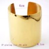 N6082d Bracelet manchette large en acier inoxydable doré - Bijoux Bracelets en ligne Ninanina