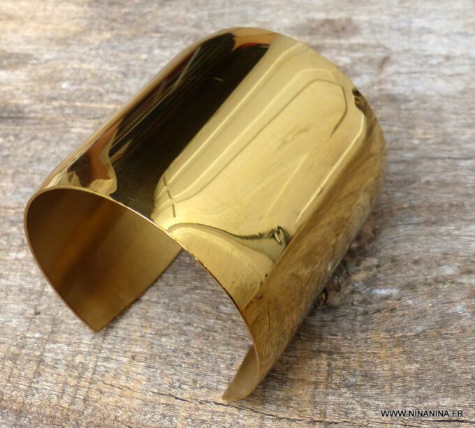 N6082f Bracelet manchette en acier inoxydable doré - Bijoux Bracelets en ligne Ninanina