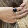N6085 Bague Saphir Bleu Indien Rond Argent 925 massif - Bijoux Bagues en ligne Ninanina