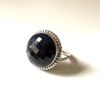 N6085c Bague Saphir Bleu Indien Rond Argent 925 massif - Bijoux Bagues en ligne Ninanina