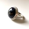 N6085d Bague Saphir Bleu Indien Rond Argent 925 massif - Bijoux Bagues en ligne Ninanina