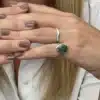 N6089d Bague Emeraude verte forme poire Argent 925 massif - Bijoux Bagues Femmes en ligne Ninanina