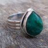 N6089e Bague forme poire émeraude verte argent 925 massif - Bijoux Bagues en ligne Ninanina