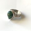 N6089l Bague forme poire émeraude verte argent 925 massif - Bijoux Bagues en ligne Ninanina