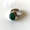 N6089p Bague forme poire émeraude verte argent 925 massif - Bijoux Bagues en ligne Ninanina