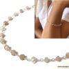 N6094h Bracelet en opale rose naturelle infini plaqué or - Bijoux Bracelets en ligne Ninanina