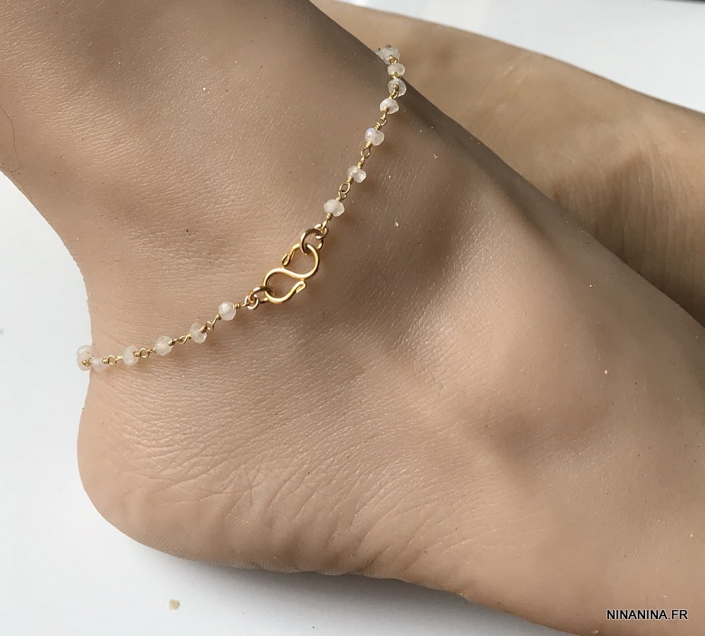 Bracelet pierre de lune symbole infini Argent 925 - Ninanina