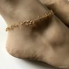 N6103 Chaine de cheville jaune citrine infini Plaqué Or - Bijoux de pied en ligne Ninanina